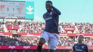 Iñaki Williams celebra un gol con el Athletic Club