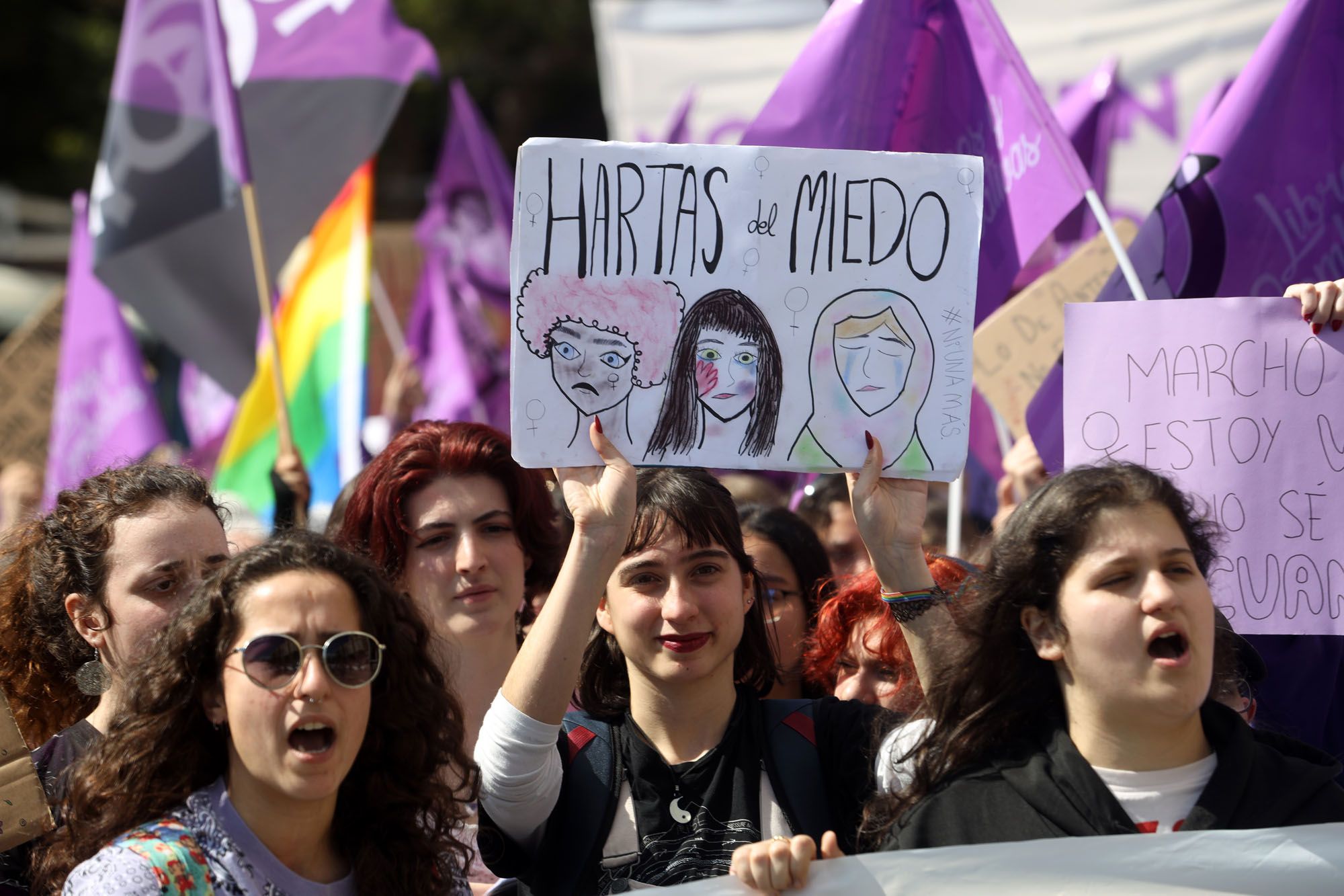 La manifestación estudiantil por el 8M en Málaga, en imágenes