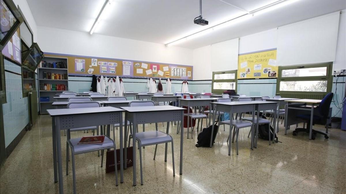 Aula de una escuela concertada en Barcelona