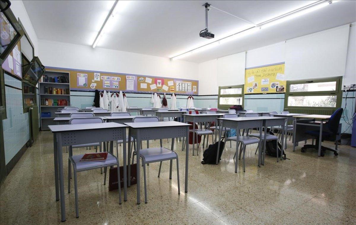 Aula de una escuela concertada en Barcelona.