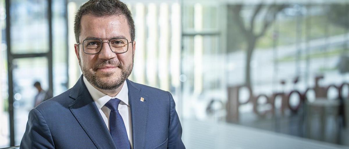 Entrevista al president y candidato de ERC a la reelección, Pere Aragonès, en la sede de El Periódico.
