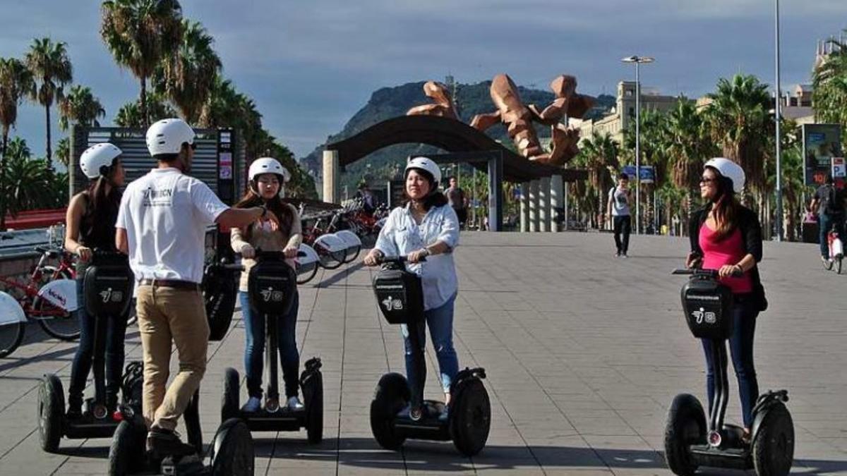 Turistas en Barcelona.