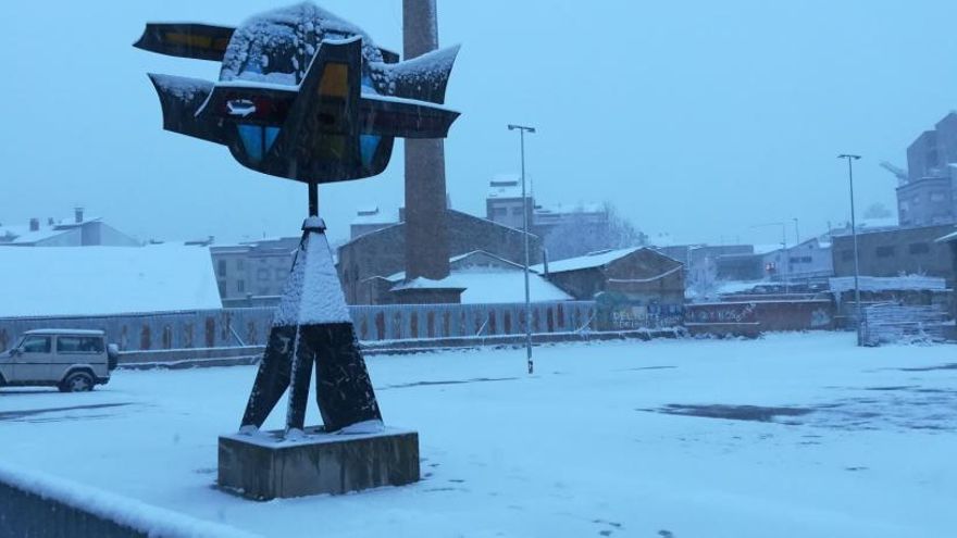 Neu a l&#039;estació de busos de Manresa.