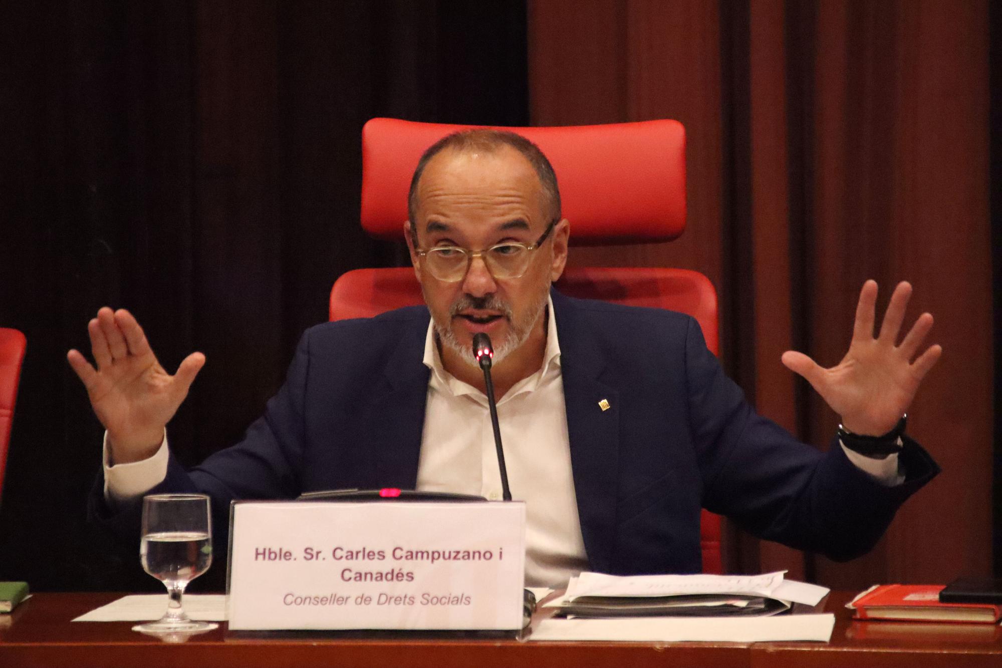 El 'conseller' Carles Campuzano, durante la comparecencia en el Parlament de este miércoles