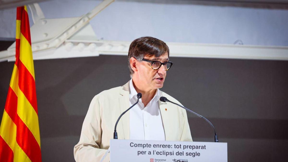 El president de la Generalitat, Salvador Illa, ha fet la cloenda de la jornada 'Compte enrere: tot preparat per a l'eclipsi del segle'.