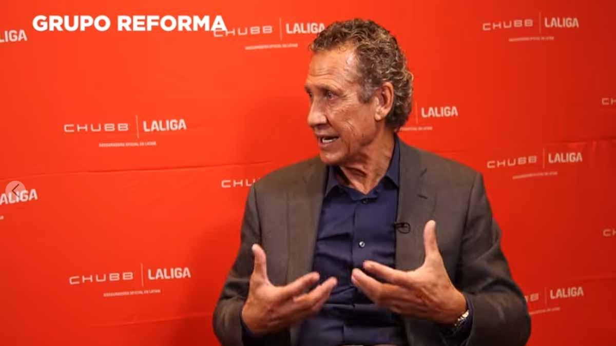 Jorge Valdano, en un momento de la grabación del podcast para Cancha MX