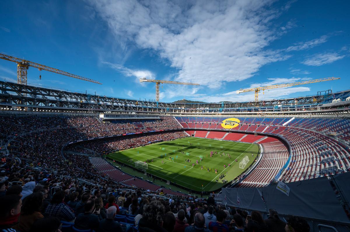 Primer entreno del Barça en el renovado Camp Nou