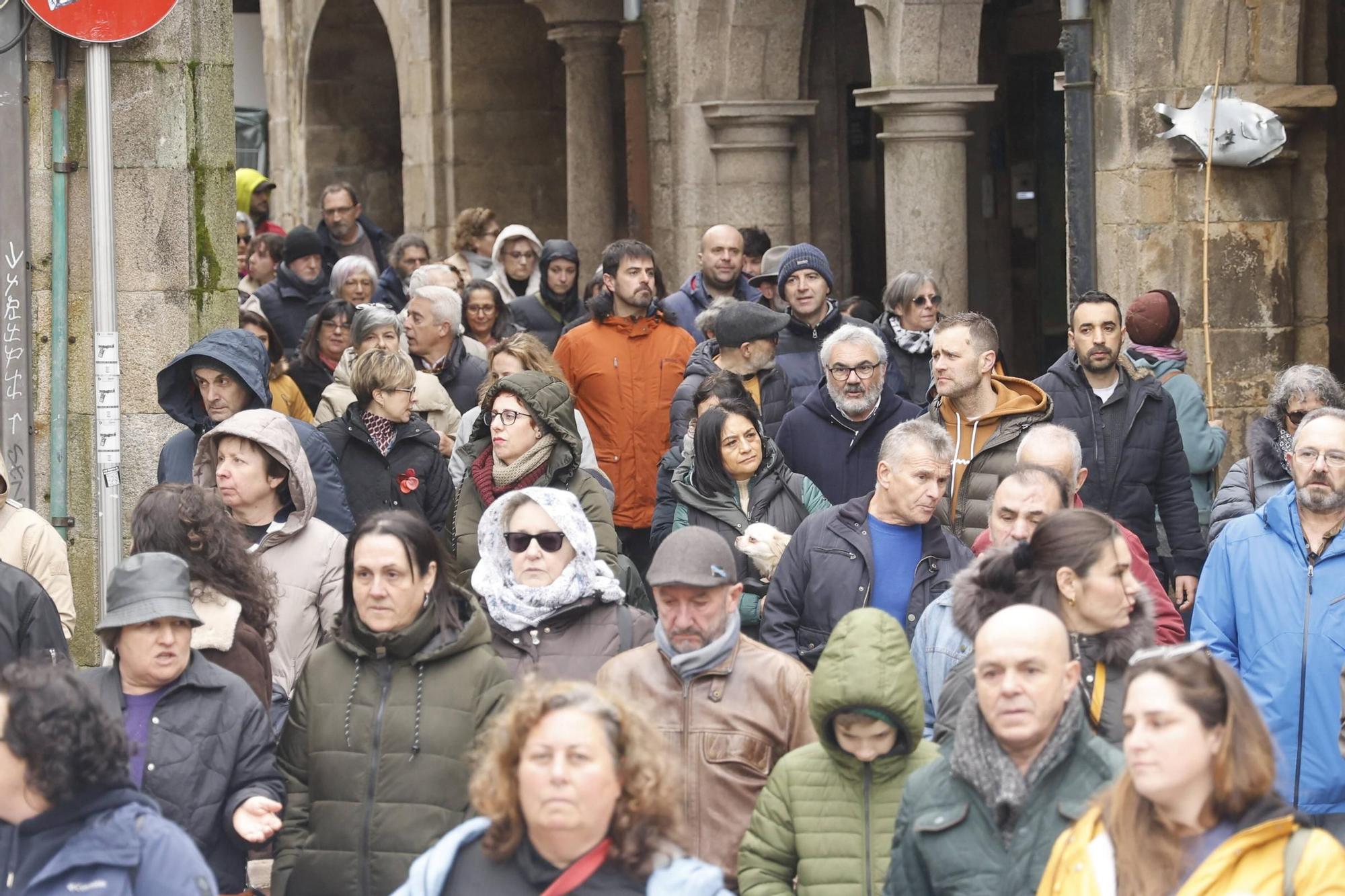 Así se ha desarrollado la manifestación por la crisis de los pélets en Santiago