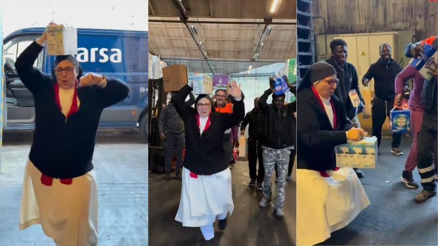 Així va organitzar sor Lucía la recollida d&#039;aliments del Gran Recapte a Manresa, ballant i amb humor