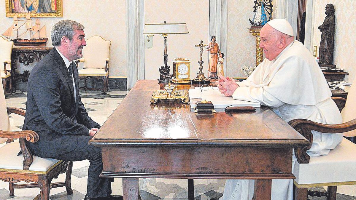 El 15 de enero de 2024 el Papa recibió en audiencia al presidente Clavijo, así como a miembros del Gobierno canario y a los tres obispos de las Islas.