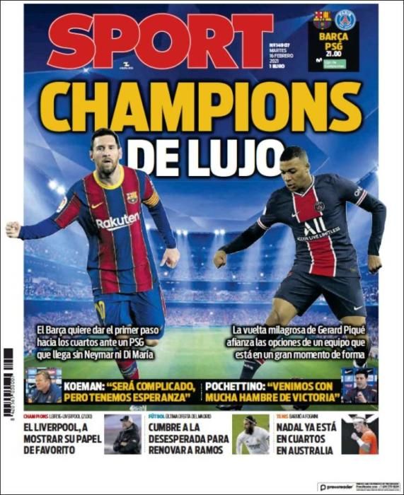 Portada SPORT martes 16 febrero 2021