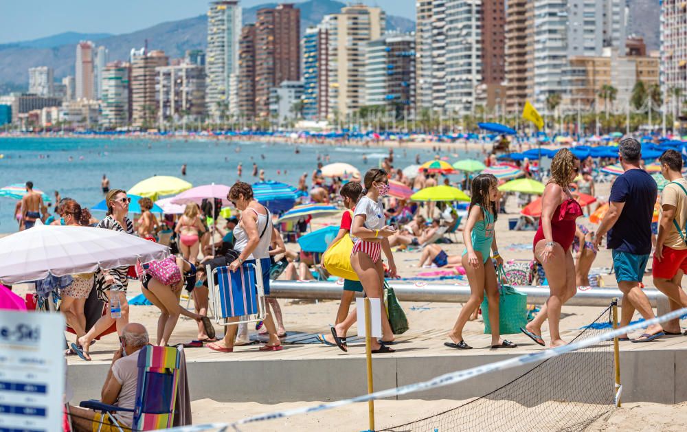 Este es el aspecto que presentan hoy las playas de Benidorm