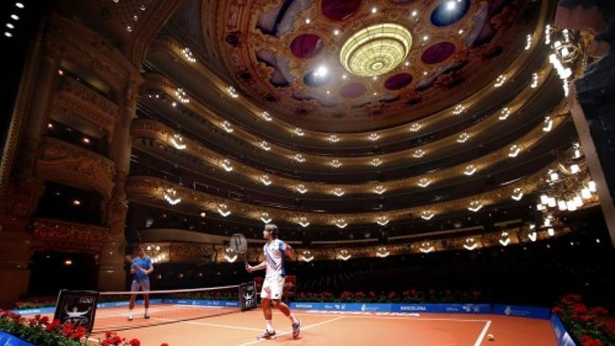 Rafa Nadal y David Ferrer, en el Liceu