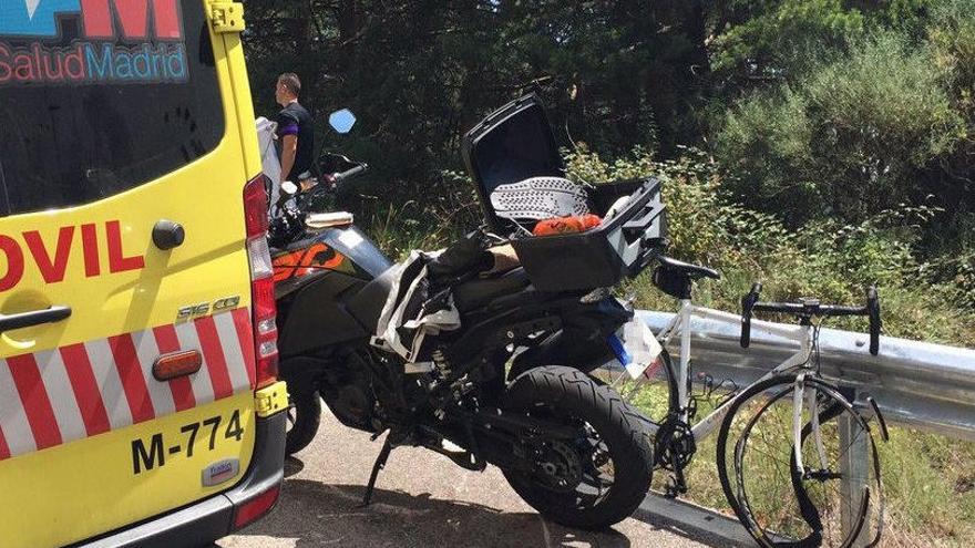 Un ciclista muere al chocar con una moto en Madrid
