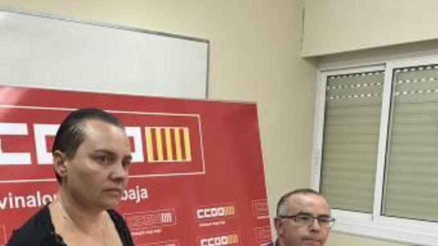 Catalán y Marco, responsables de CC OO, en la comparecencia de ayer.