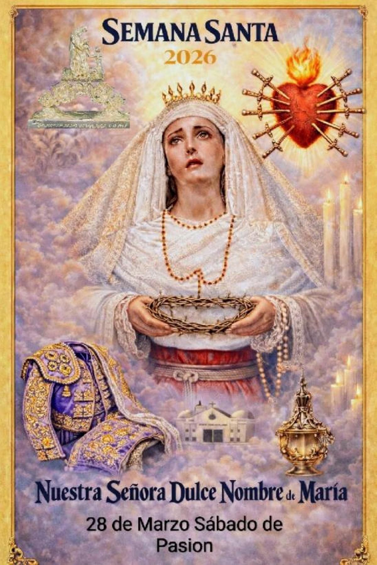 Cartel anunciador de la hermandad Jesús Obrero de Badajoz para la Semana Santa 2026.