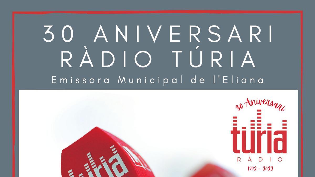 Cartel del 30 aniversario de Ràdio Túria