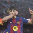 Bernal celebra el tercer gol del FC Barcelona frente al Mallorca
