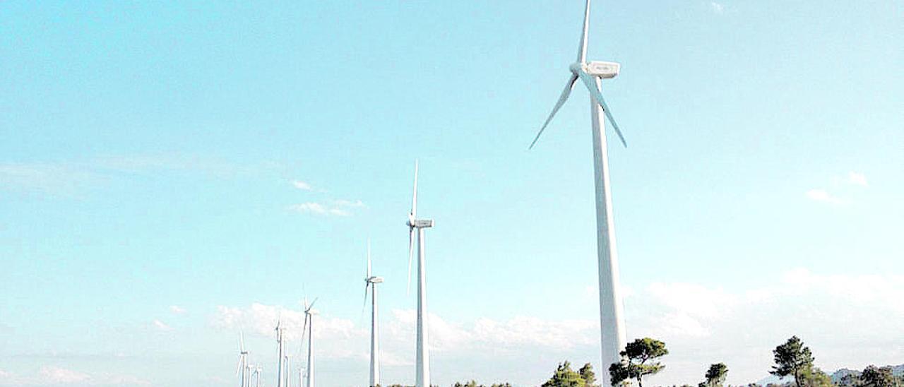 Molinos instalados en uno de los parques eólicos de la Comunitat.