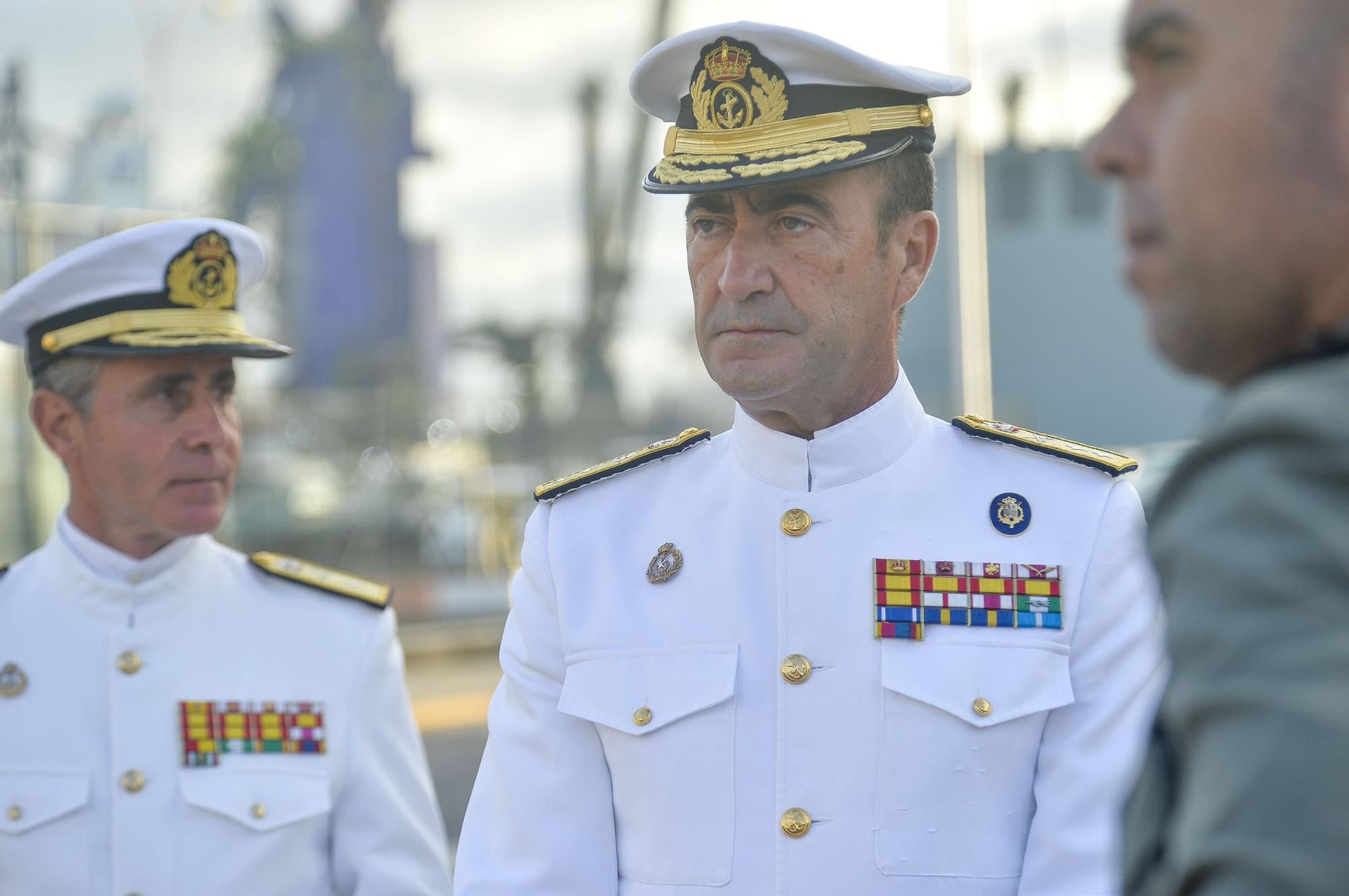 Primera visita del almirante de Acción Marítima al Arsenal de Las Palmas