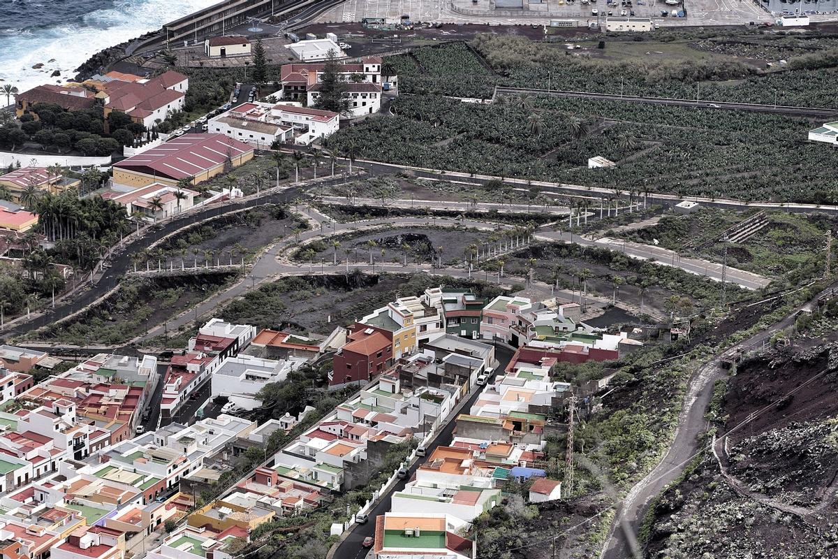Imagen aérea de la urbanización El Lamero de Garachico