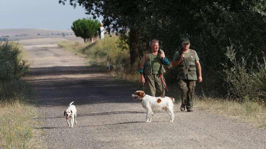 Cazadores de Entrala en el inicio de la campaña de media veda el pasado verano.