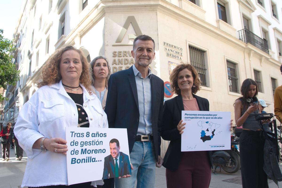 El candidato de Por Andalucía a la Presidencia de la Junta y coordinador federal de Izquierda Unida, Antonio Maíllo, este martes en Sevilla.