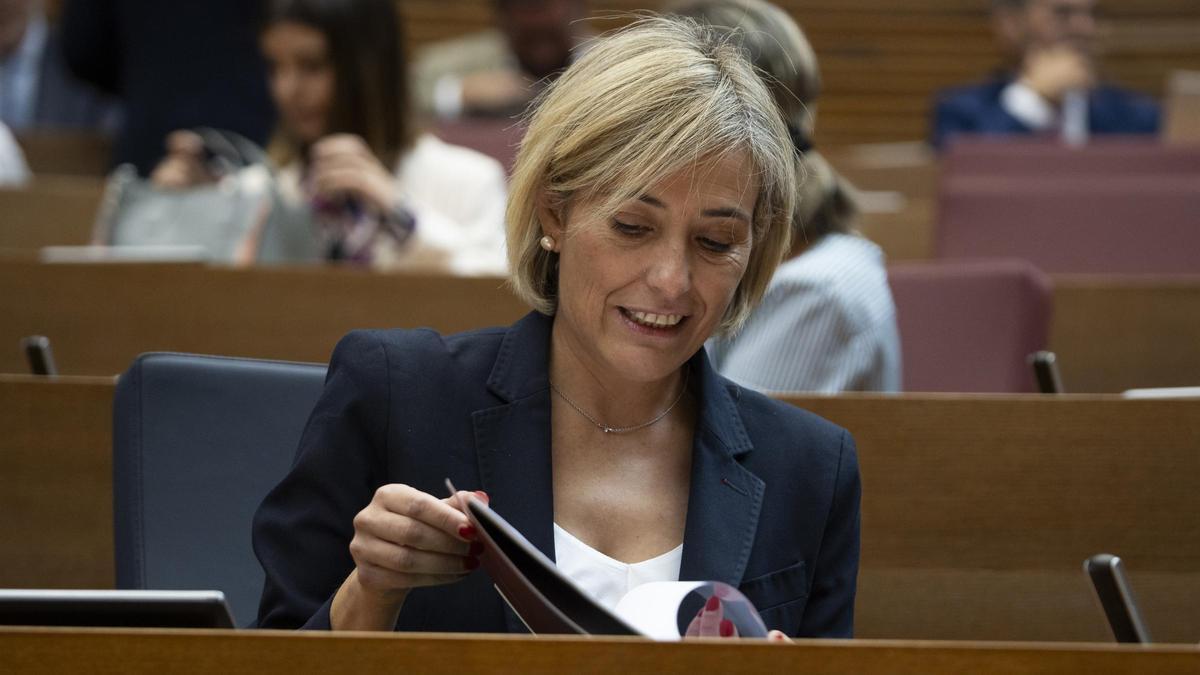 La consellera de Justicia e Interior, Elisa Núñez, en las Corts