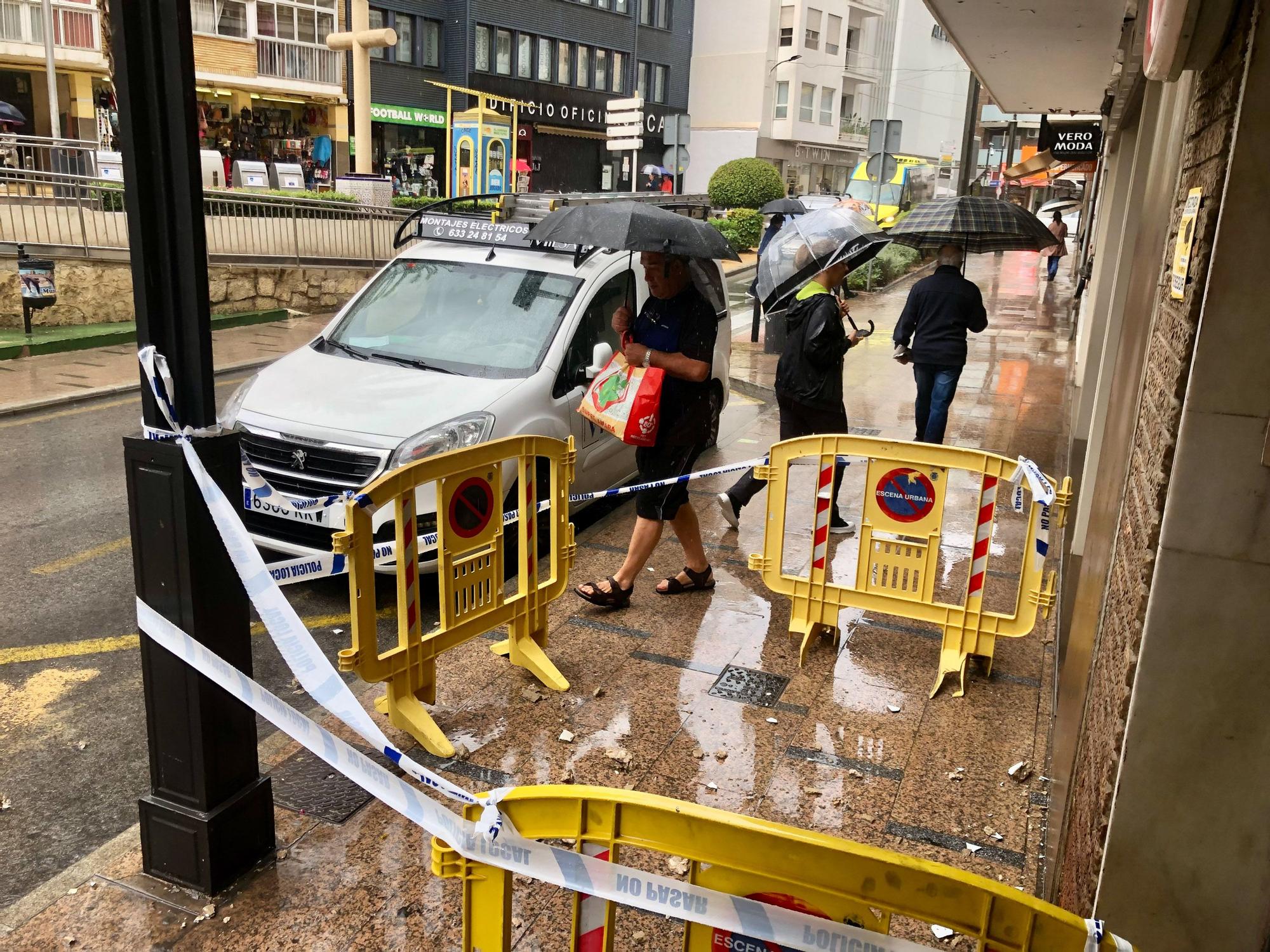 Lluvia cayendo con intensidad en Benidorm