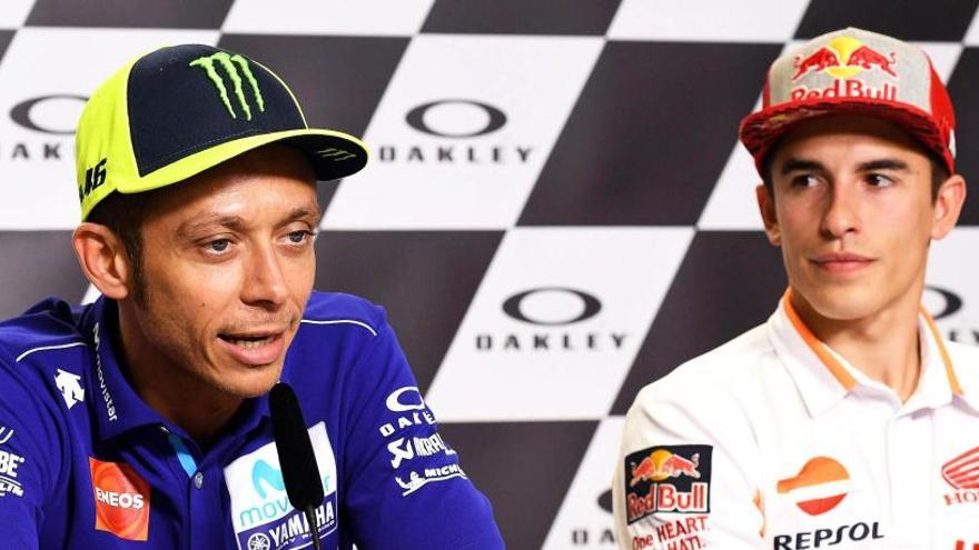 Rossi y Márquez en la rueda de prensa previa al GP.