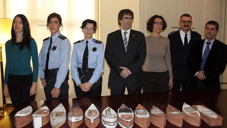 Ajuntament i Policia ahir durant la presentació del programa PREF.