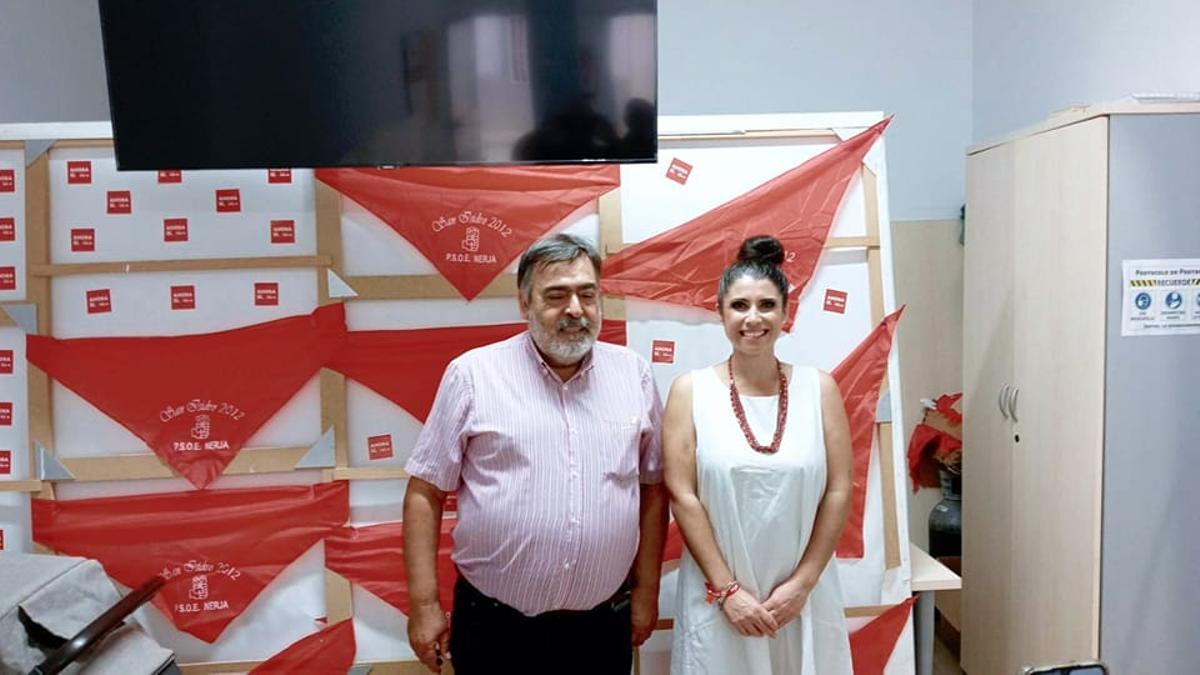 Los dos aspirantes a ser candidatos del PSOE a la alcaldía de Nerja: Gabriel Broncano y Patricia Gutiérrez.