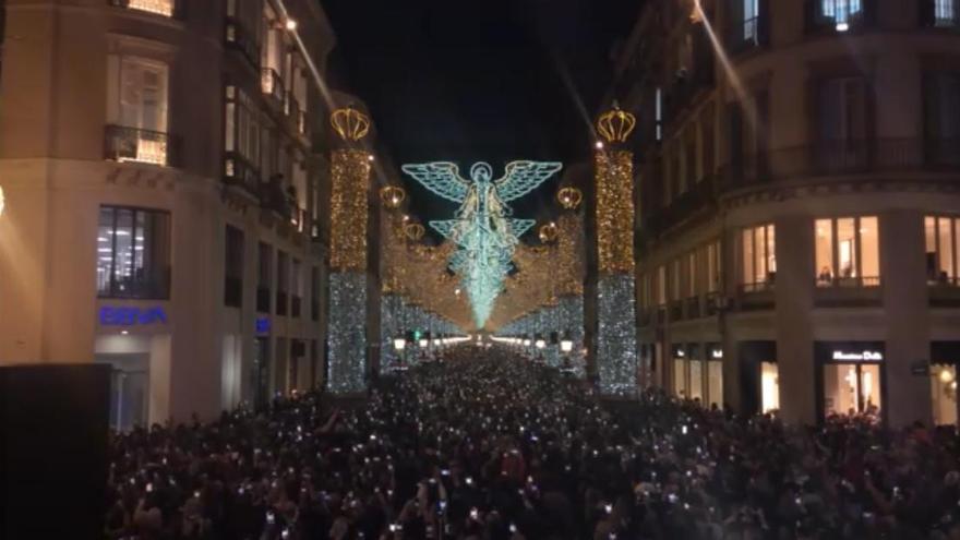 Málaga enciende sus luces de Navidad en la calle Larios