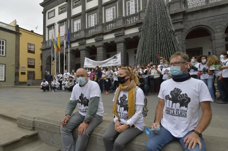 Manifestación de los interinos del Ayuntamiento de Las Palmas de Gran Canaria