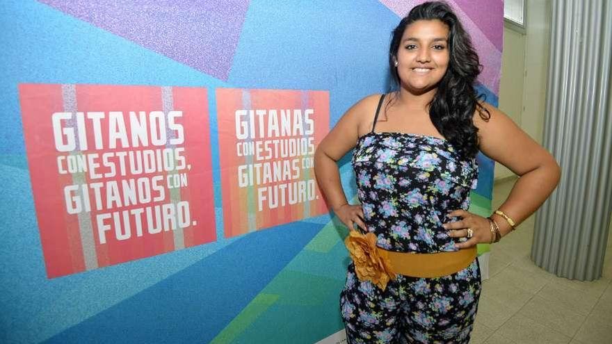 Jessica Jiménez, en el acto celebrado ayer en el centro cultural de Monte Porreiro.