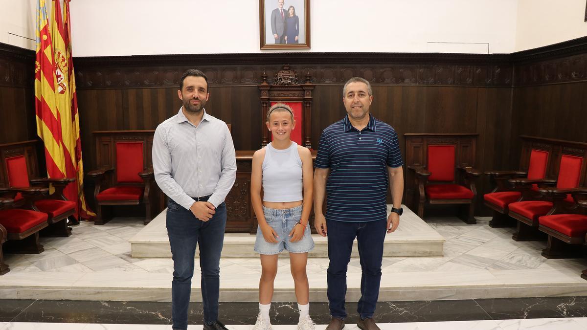 Suhaila Pérez en su reconocimiento en el Ayuntamiento de Sagunt.