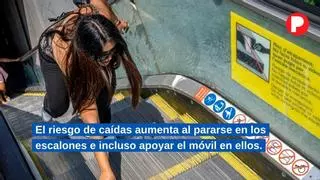 La escalera mecánica viral del metro de Sagrada Família renace como temerario plató pese a la prohibición