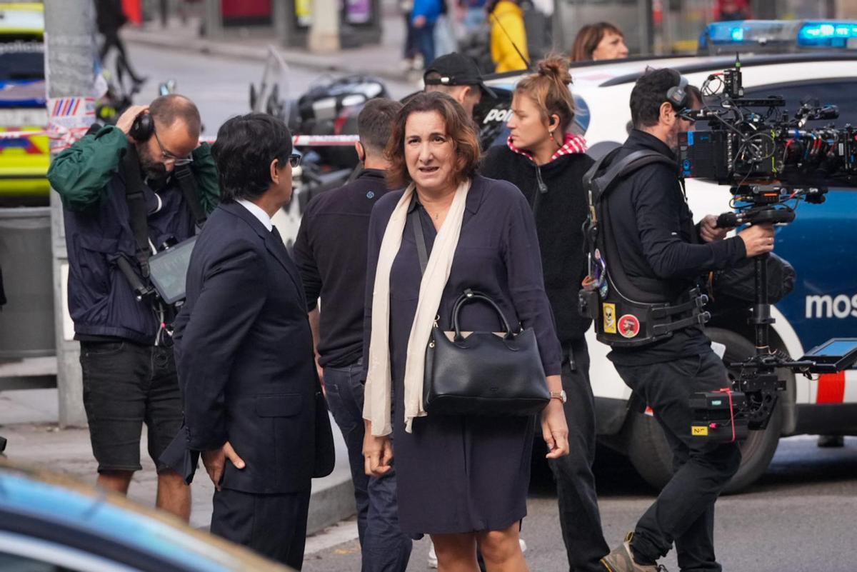 Rodaje de la película 'Cronos' en la Rambla.