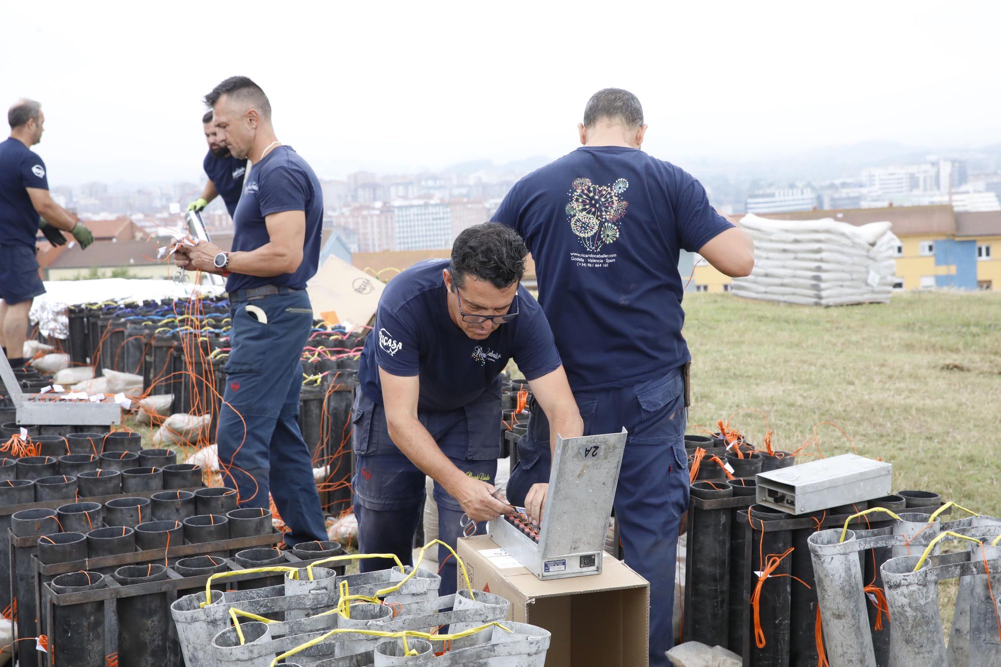 Así es el montaje del dispositivo para el lanzamiento de los Fuegos