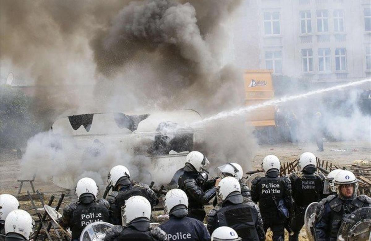 Protesta dagricultors a Brussel·les (Bèlgica)