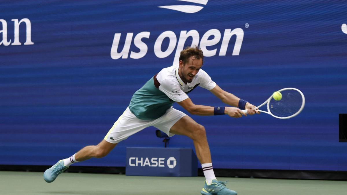 Daniil Medvedev, en su partido ante Andrey Rublev en el US Open