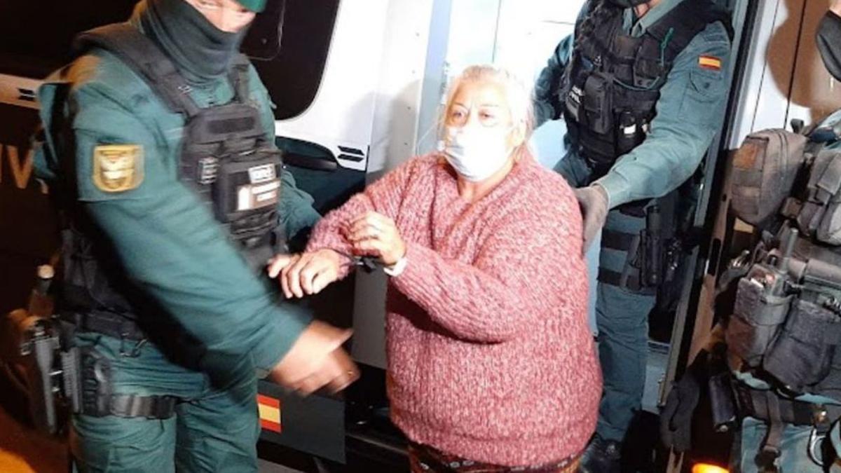 Francisca Cortés, La Paca, al ser puesta a disposición judicial tras su última detención.