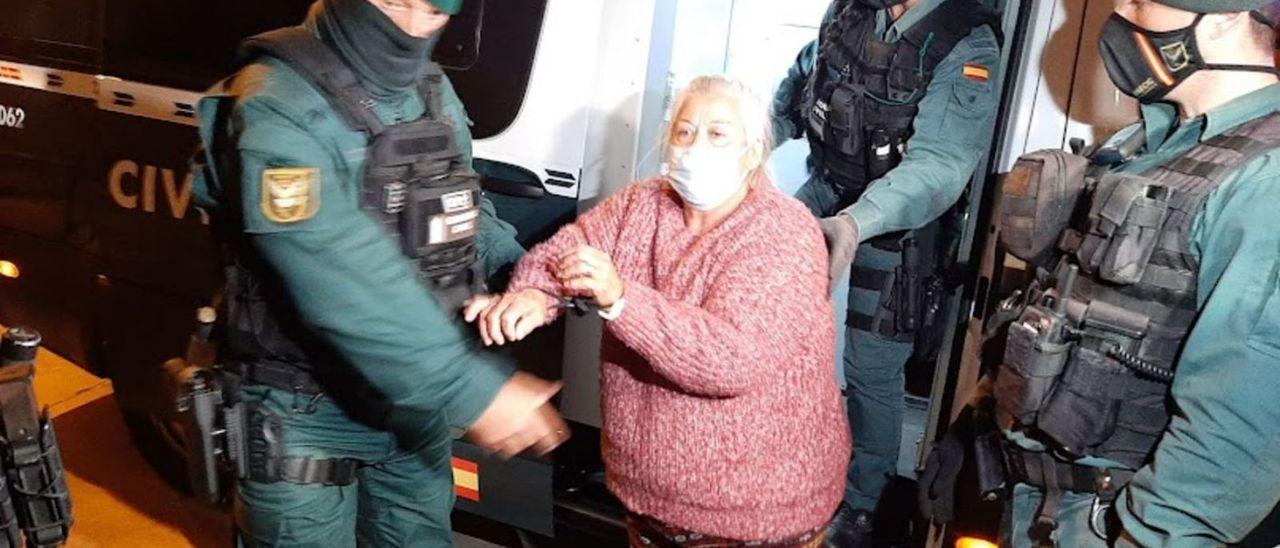 Francisca Cortés, La Paca, al ser puesta a disposición judicial tras su última detención.