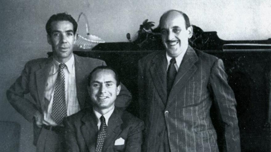 Florencio Delgado Gurriarán con Elixio Rodríguez e Ramón Cabanillas fillo (México, 1948)