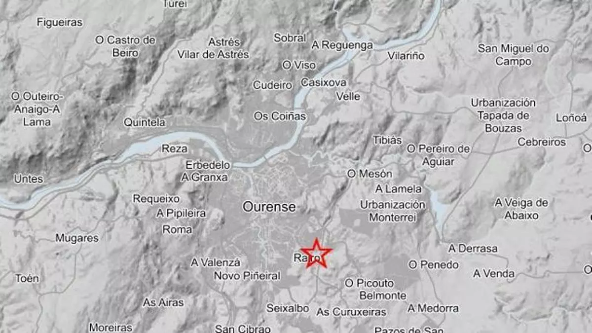 Leve terremoto de magnitud 2,7 en Ourense en una madrugada con tres temblores en la provincia