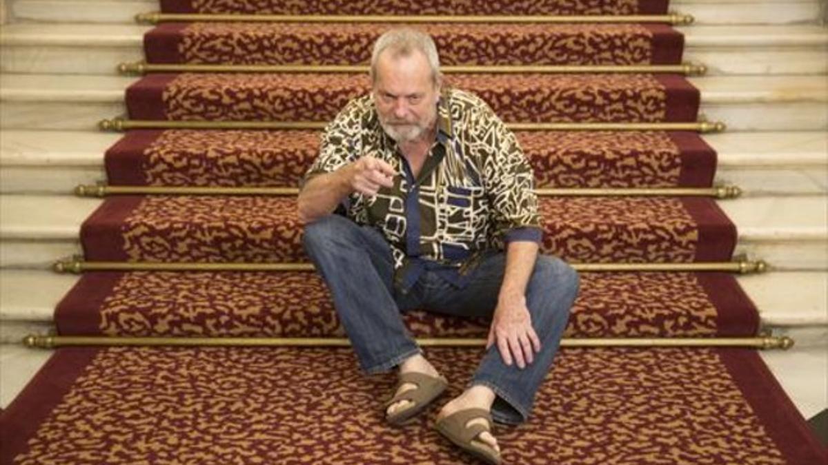 El cineasta Terry Gilliam, ayer, en el Gran Teatre del Liceu.