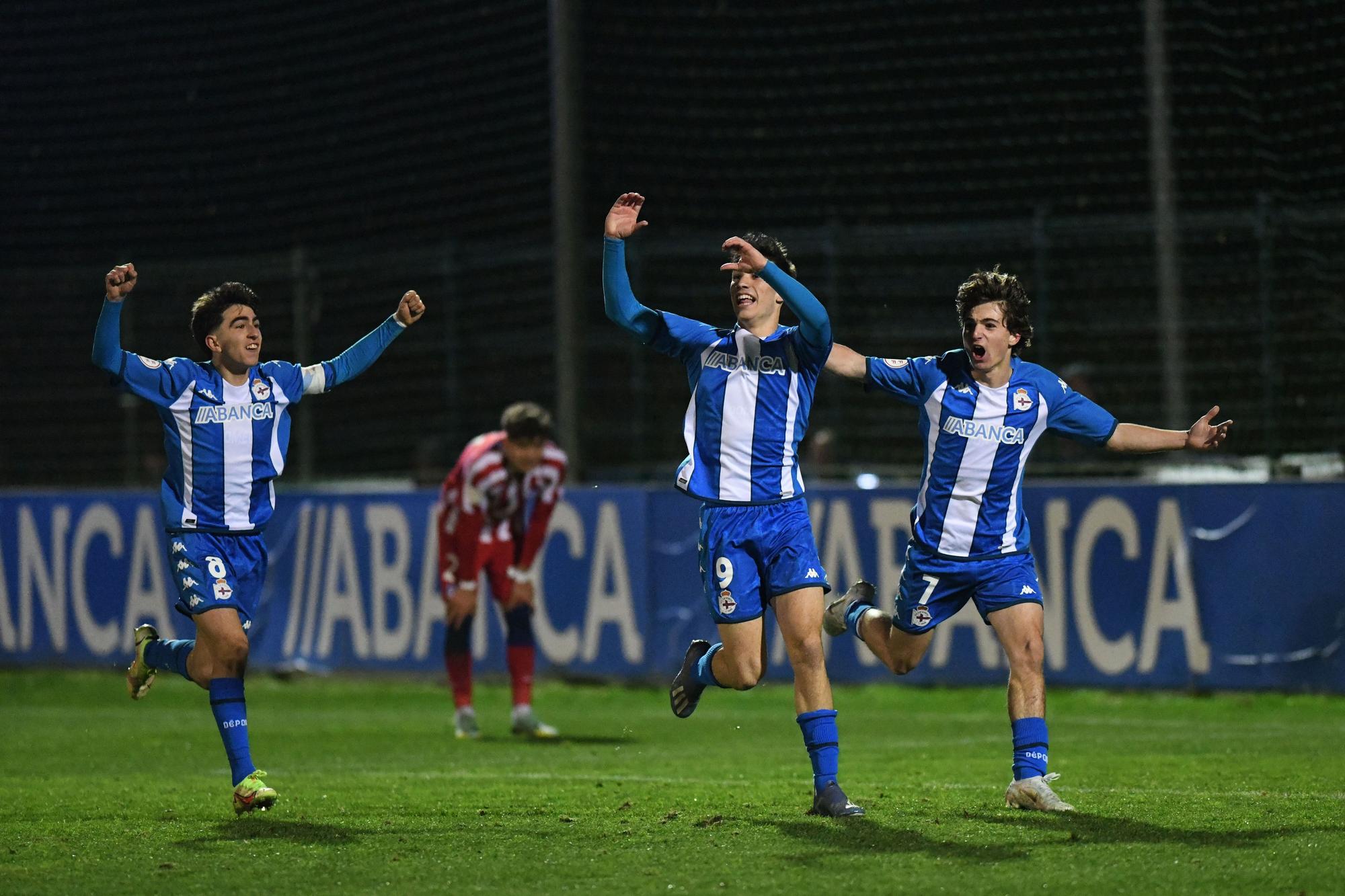 El Dépor juvenil asombra en la Copa del Rey remontando dos goles al Atlético