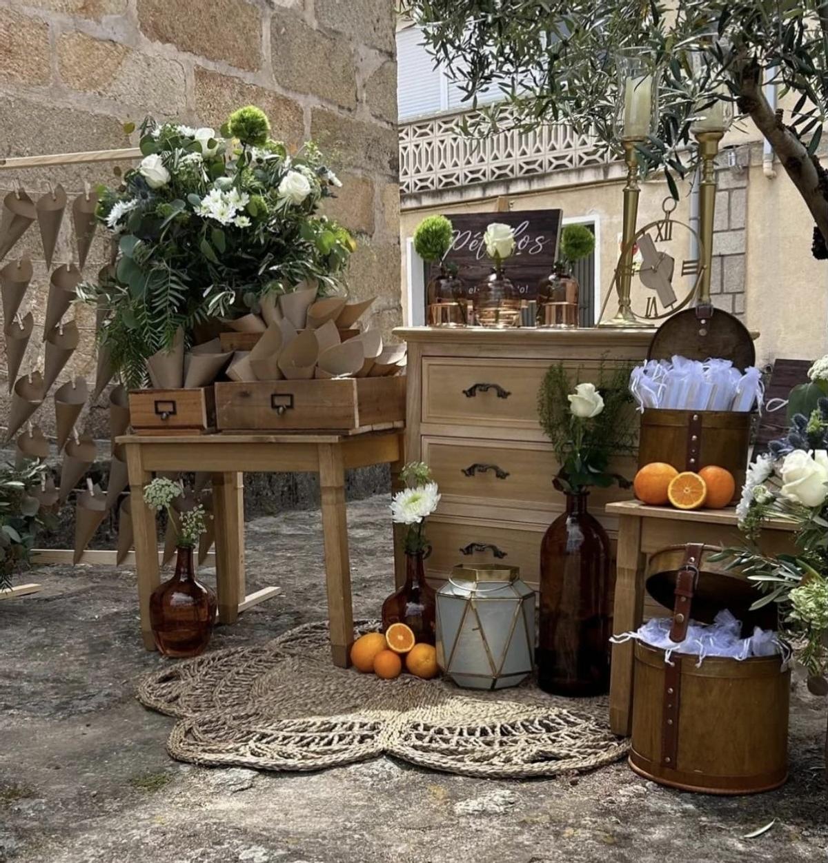 Decoración realizada por Ana Valiente con frutas.