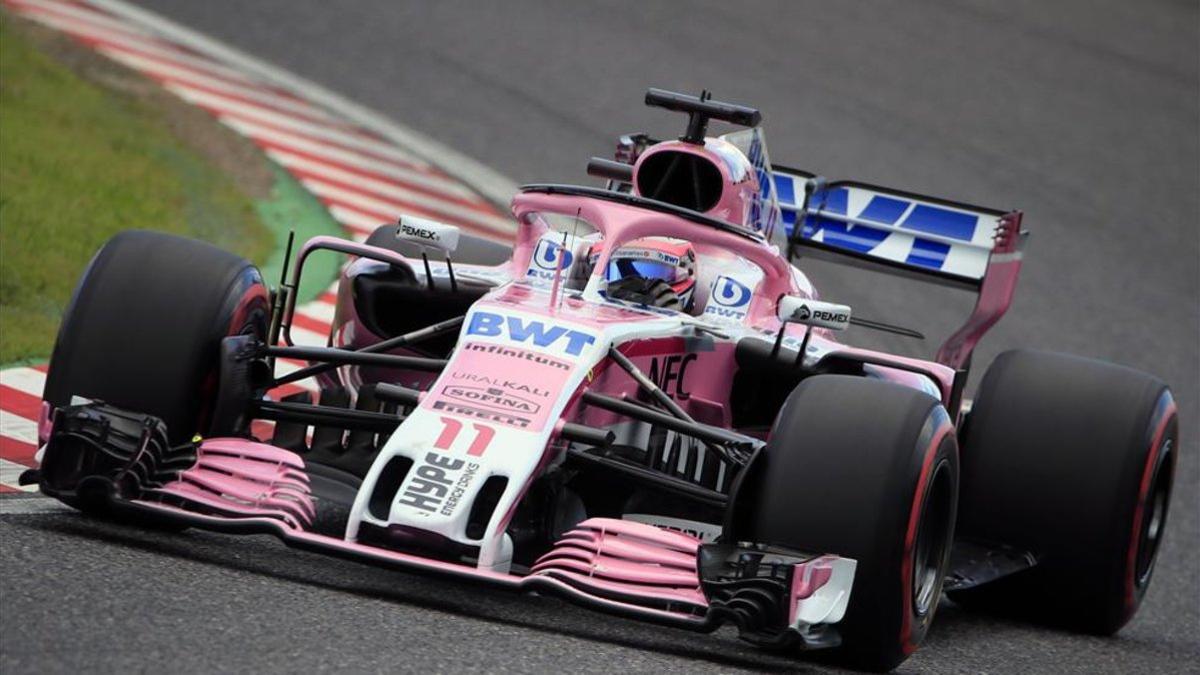 Sergio Pérez , al volante del Force India en 2018