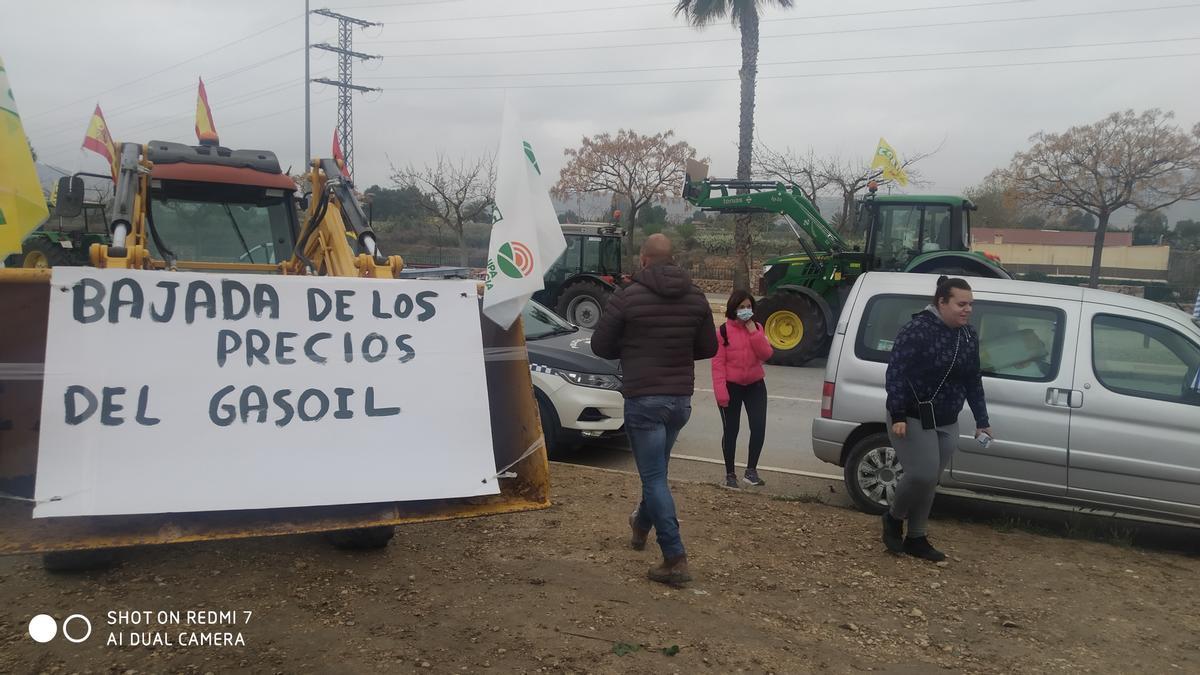 Protesta de agricultores en Jumilla.